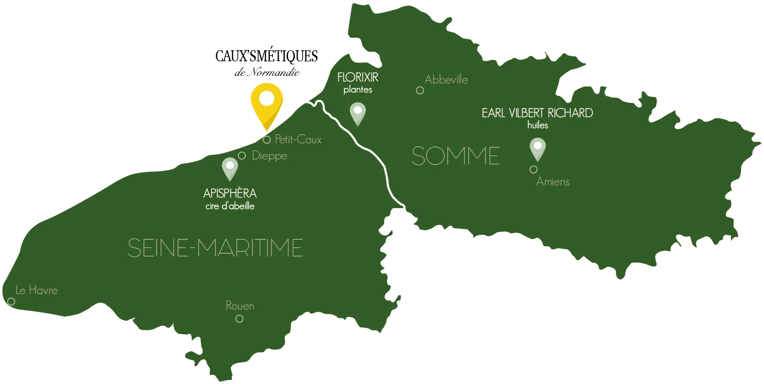 Carte Caux'Smétiques de Normandie